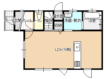 間取り図（販１戸建）　廊下をなくして空間を最大限活用した間取。対面式キッチン・リビング階段で家族の会話が弾むコンパクト住宅です。