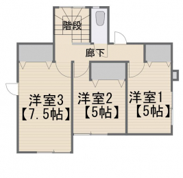 間取り図（販N)　2階は洋室3部屋。各居室収納あり。