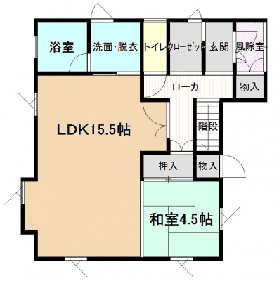 間取り図（販１戸建）　1階はリビング横に小上がりの和室があります。
