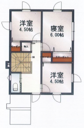 間取り図（販N)　2階は居室3部屋。全居室収納あり。2階トイレあり。