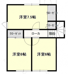 間取り図（販N)　2階は洋室3部屋。