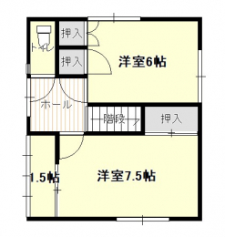 間取り図（販１戸建）　2階は洋室とトイレがあります。