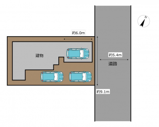 区画図　【リフォーム中】お車は2台駐車できます。