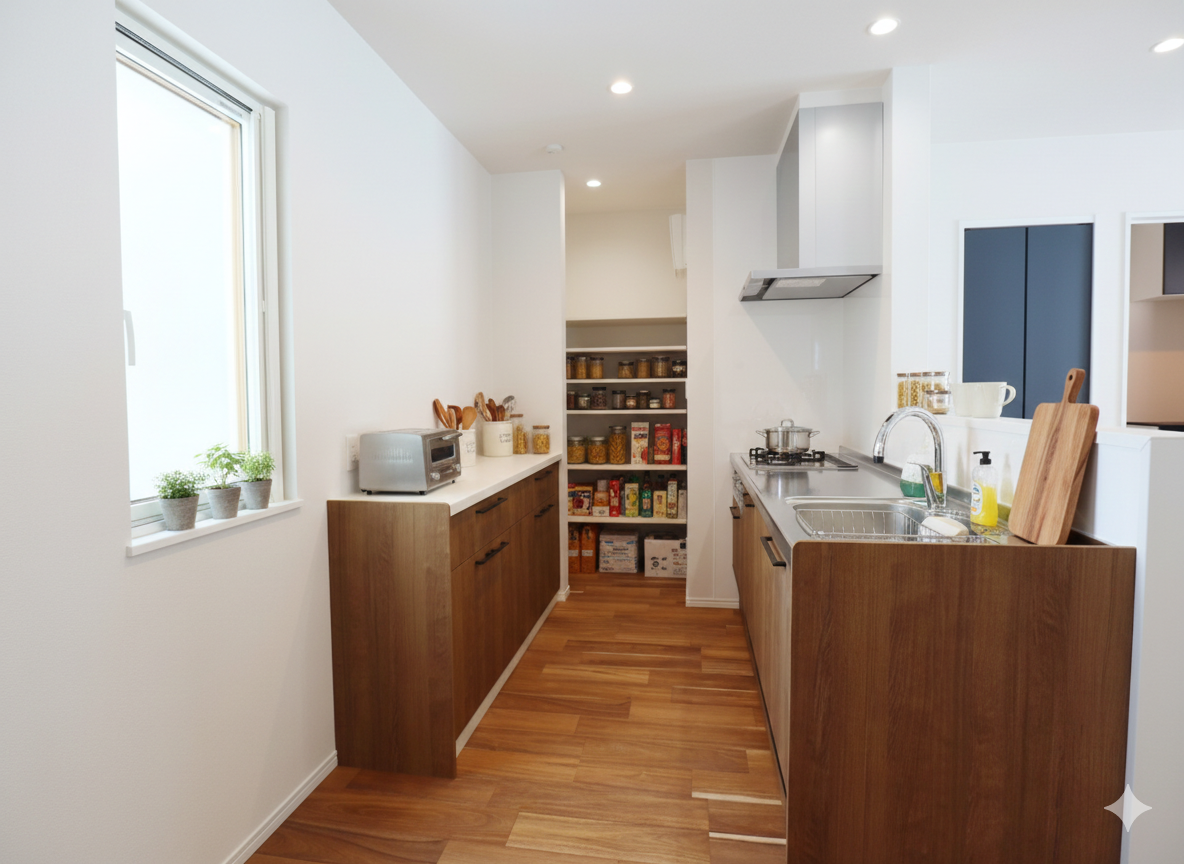 パントリー付きキッチン